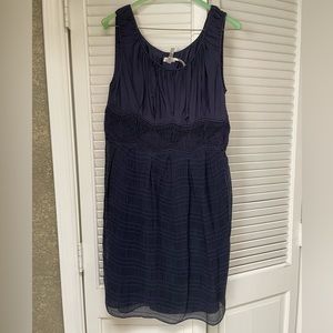 Leon Max navy silk dress